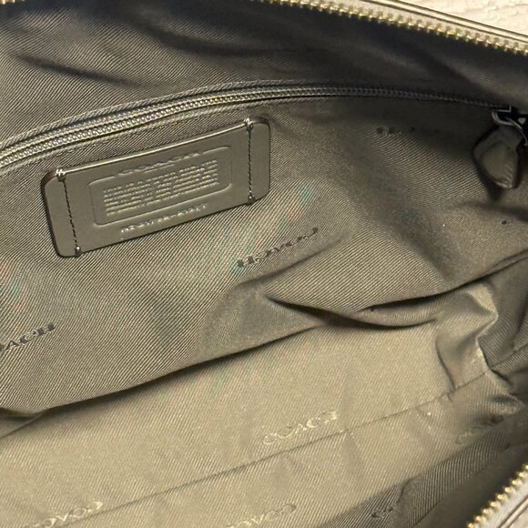 Coach Leather Crossbody Bag Gray Women’s Adjustable Strap Purse - Picture 5 of 12